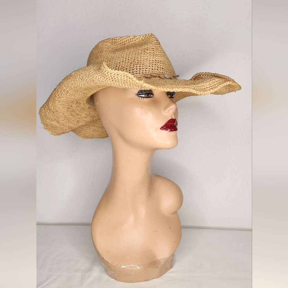 HELEN KAMINSKI Adjustable Brim 100% Raffia Rancher Hat Western Cowgirl O/S